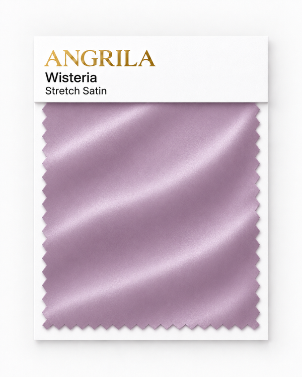 Wisteria Stretch Satin fabric swatch - Angrila