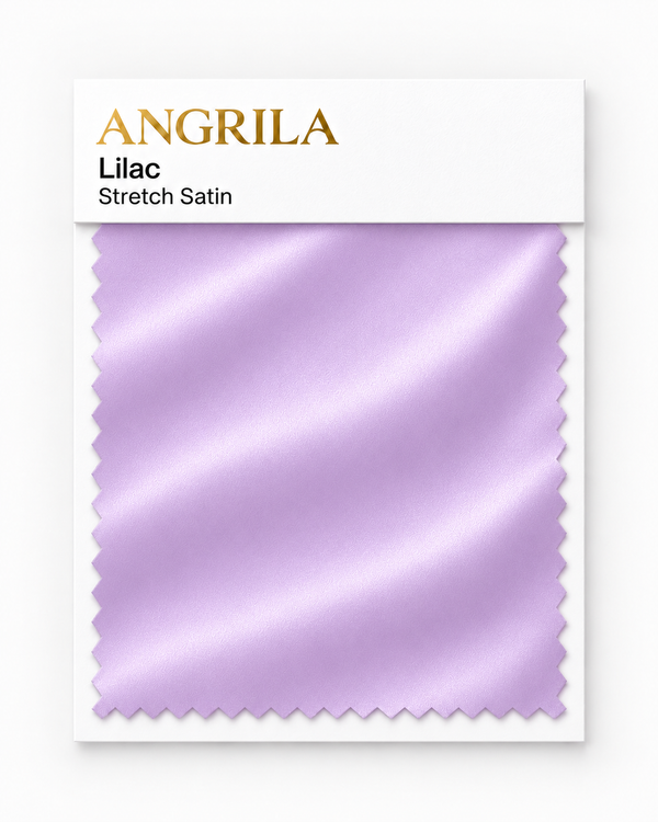 Lilac Stretch Satin fabric swatch - Angrila