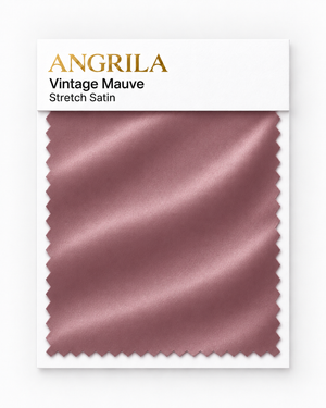 Vintage Mauve Stretch Satin fabric swatch - Angrila