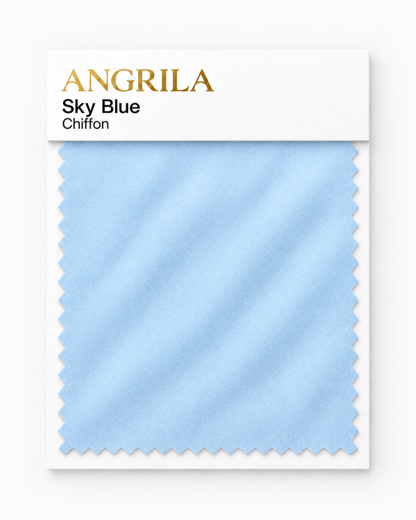 Sky Blue Chiffon fabric swatch - Angrila
