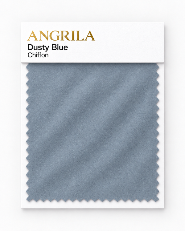 Dusty Blue Chiffon fabric swatch - Angrila