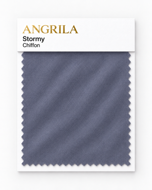 Stormy Chiffon fabric swatch - Angrila