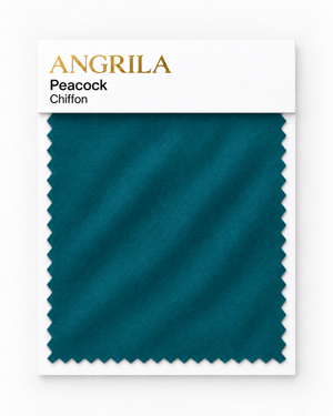 Peacock Chiffon fabric swatch - Angrila