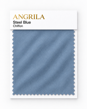Steel Blue Chiffon fabric swatch - Angrila