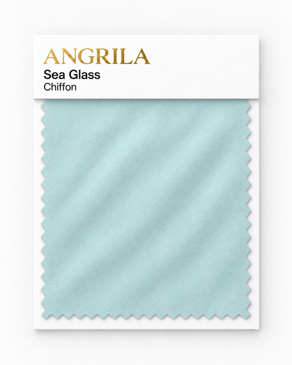 Sea Glass Chiffon fabric swatch - Angrila