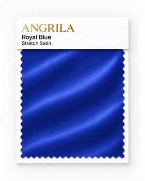 Royal Blue Stretch Satin fabric swatch - Angrila