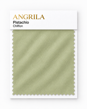 Pistachio Chiffon fabric swatch - Angrila