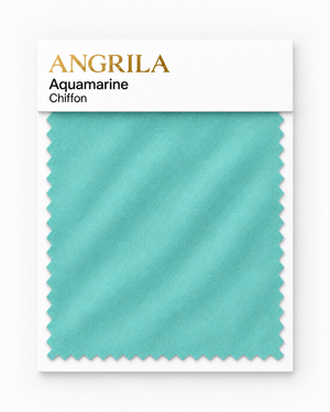 Aquamarine Chiffon fabric swatch - Angrila