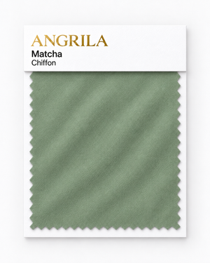 Matcha Chiffon fabric swatch - Angrila