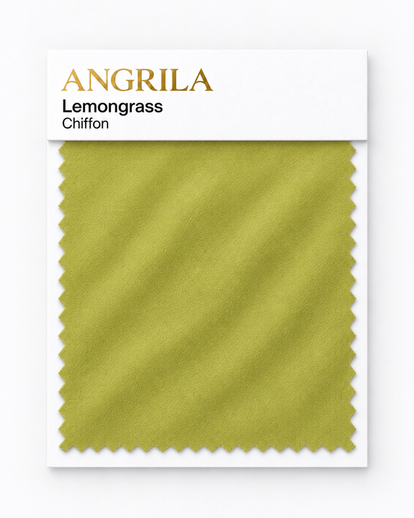 Lemongrass Chiffon fabric swatch - Angrila