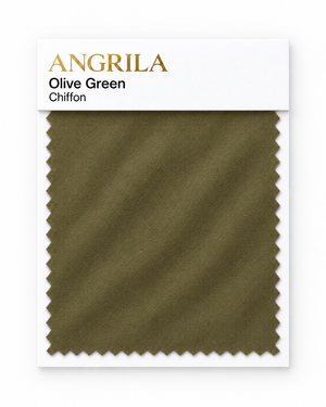 Olive Green Chiffon fabric swatch - Angrila