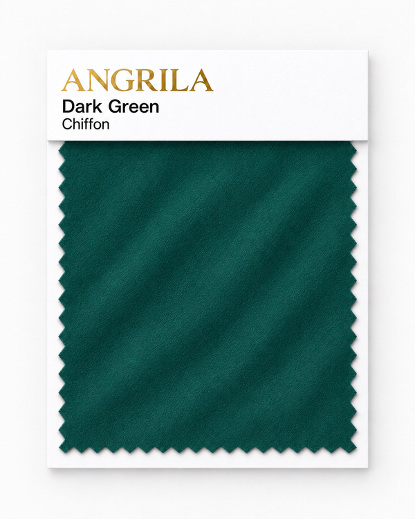 Dark Green Chiffon fabric swatch - Angrila