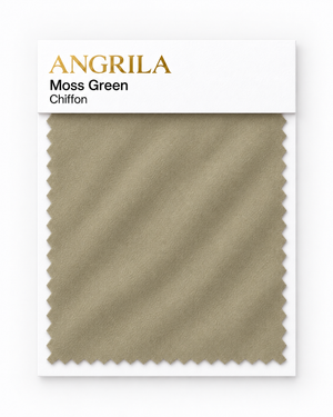 Moss Green Chiffon fabric swatch - Angrila