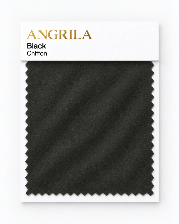 Black Chiffon fabric swatch - Angrila