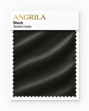 Black Stretch Satin fabric swatch - Angrila