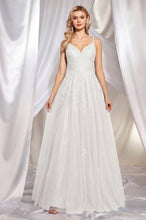 Navy Blue A-Line V-neck Floor-Length Chiffon Prom Dresses With Lace Sequins