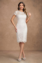 Sheath/Column Sweetheart Knee-Length Cap Sleeve Lace Mother of the Bride Dress