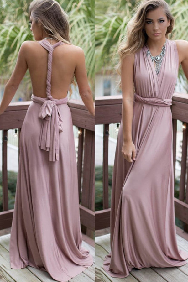 Convertible Stretch Jersey A-Line Bridesmaid Dress