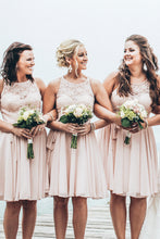 Lace & Chiffon Short Bridesmaid Dresses