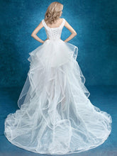High-low Long Train Bridal Dress