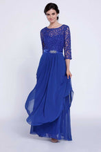 Lace & Chiffon Blue Mother Dress