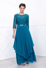 Lace & Chiffon Blue Mother Dress