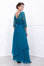 Lace & Chiffon Blue Mother Dress