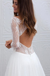 Simple A-Line Wedding Dresses with Sleeves