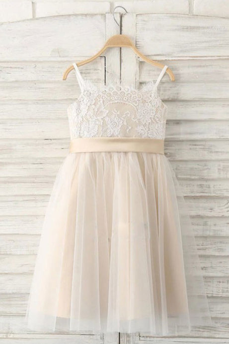 A-Line/Princess Sleeveless Straps Flower Girl Dress