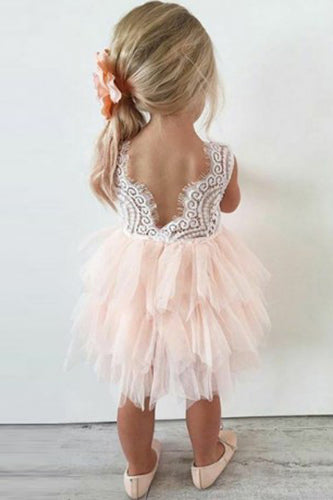 Cute Lace Tutu Knee-length Flower Girls Dresses