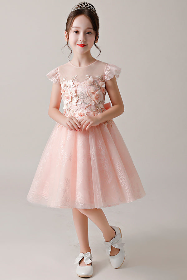 A-Line Flower Girl Dresses with Cap Sleeves – Angrila