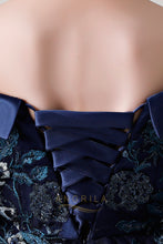 Chic Dark Navy Strapless Flower Girl Dresses