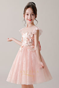 A-Line Flower Girl Dresses with Cap Sleeves