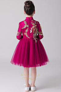 High Neck Flower Girl Dresses with Embroidery