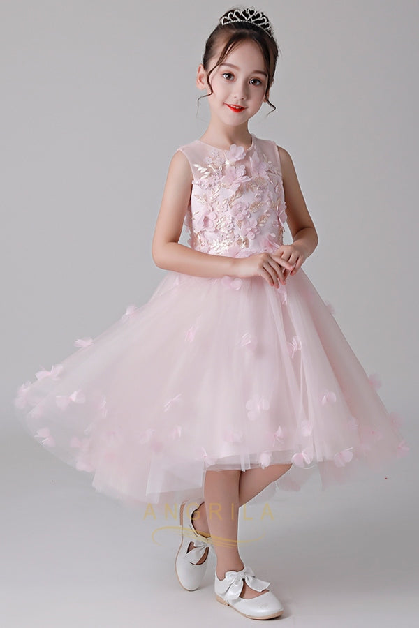 High-Low Sleeveless Flower Girl Dresses