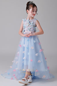Cute High-Low Jewel Neckline Flower Girl Dresses