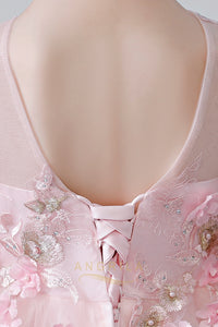 Princess Sleeveless Flower Girl Dresses with Handmade Flowers