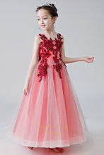 Long Applique Flower Girl Dresses