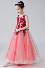 Long Applique Flower Girl Dresses