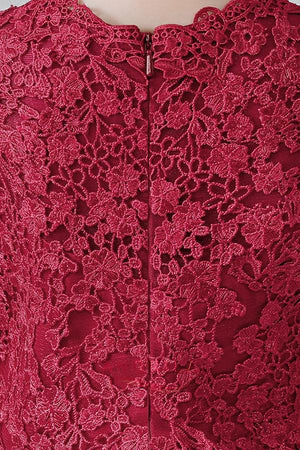 Burgundy Organza A-Line Flower Girl Dress with Lace Bodice