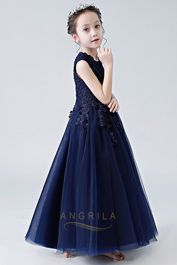 Organza A-Line Flower Girl Dress with Lace Bodice