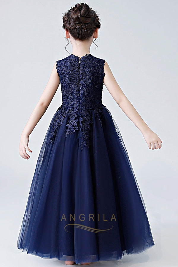 Organza A-Line Flower Girl Dress with Lace Bodice