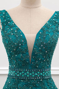 Sexy Mermaid Deep V-Neck Beading Evening Dresses