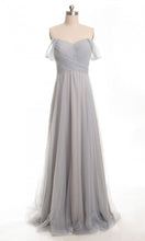 Off the Shoulder Simple Grey Bridesmaid Dresses