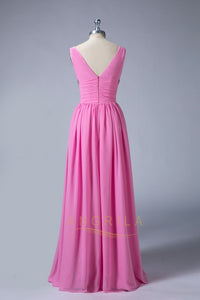 V Back A-Line Bridesmaid Dresses