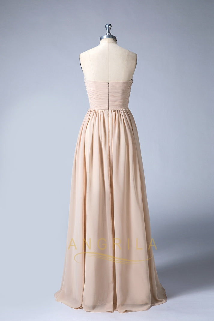 Twist-Front Chiffon A-Line Bridesmaid Dress with Cascading Ruffle