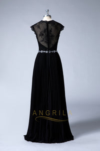 Black V-Neck Elegant Evening Dresses