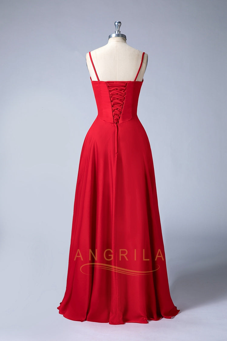 Lace-Up Sweetheart Stretch Satin A-Line Bridesmaid Dress