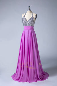 Halter Sweetheart Beading Prom Dresses