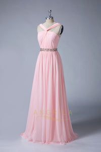 A-Line Sleeveless Chiffon Bridesmaid Dress